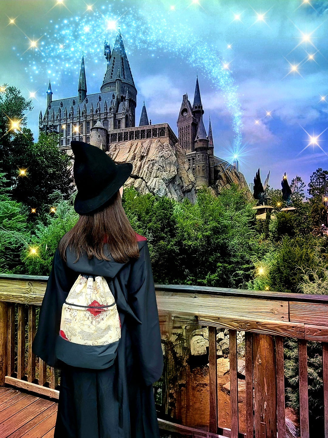 Drawstring Backpack with Wand Pocket